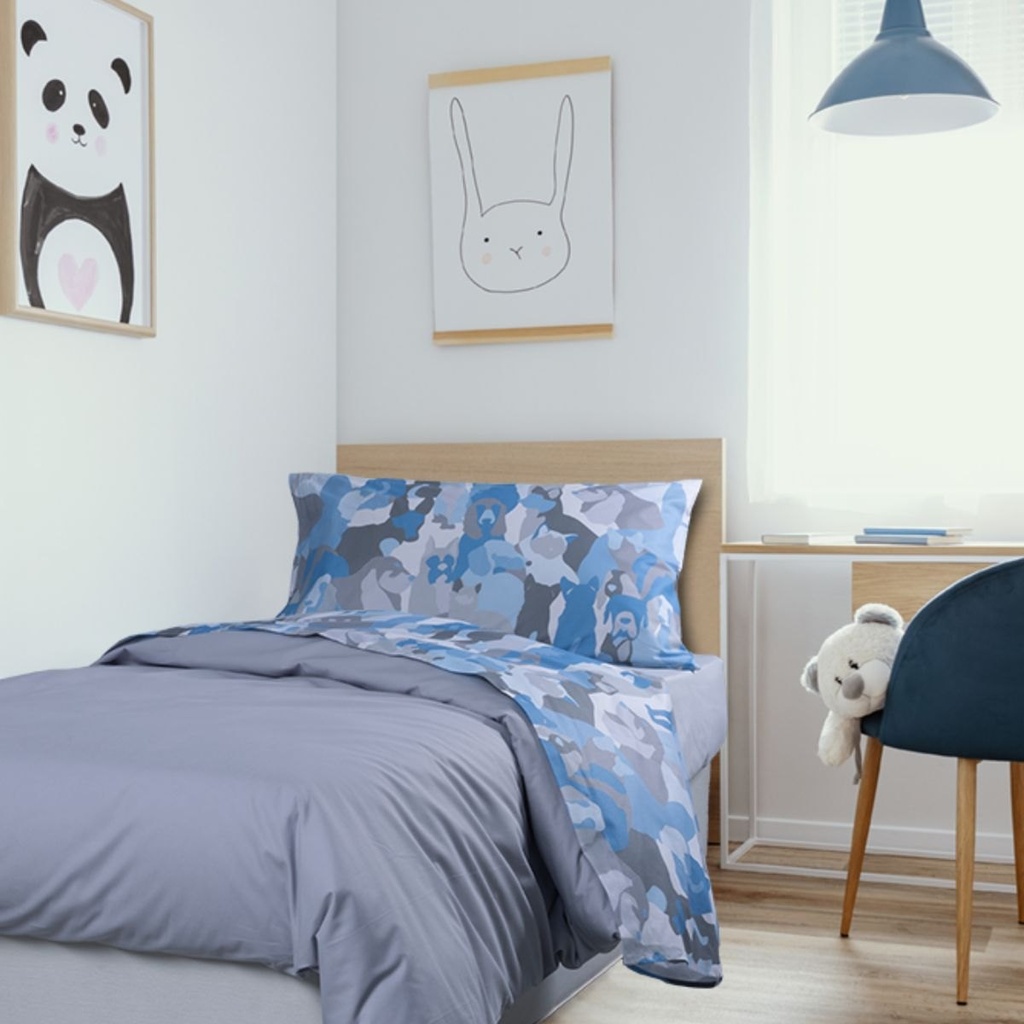 Completo Letto - Plush - Tela Cotone 150tc - Happidea - F1 051144730 - 9750
