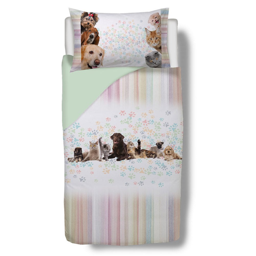 Parure Copripiumino - Qua la Zampa - Tela Cotone 150tc - Happidea - F1 071133210 - 2360