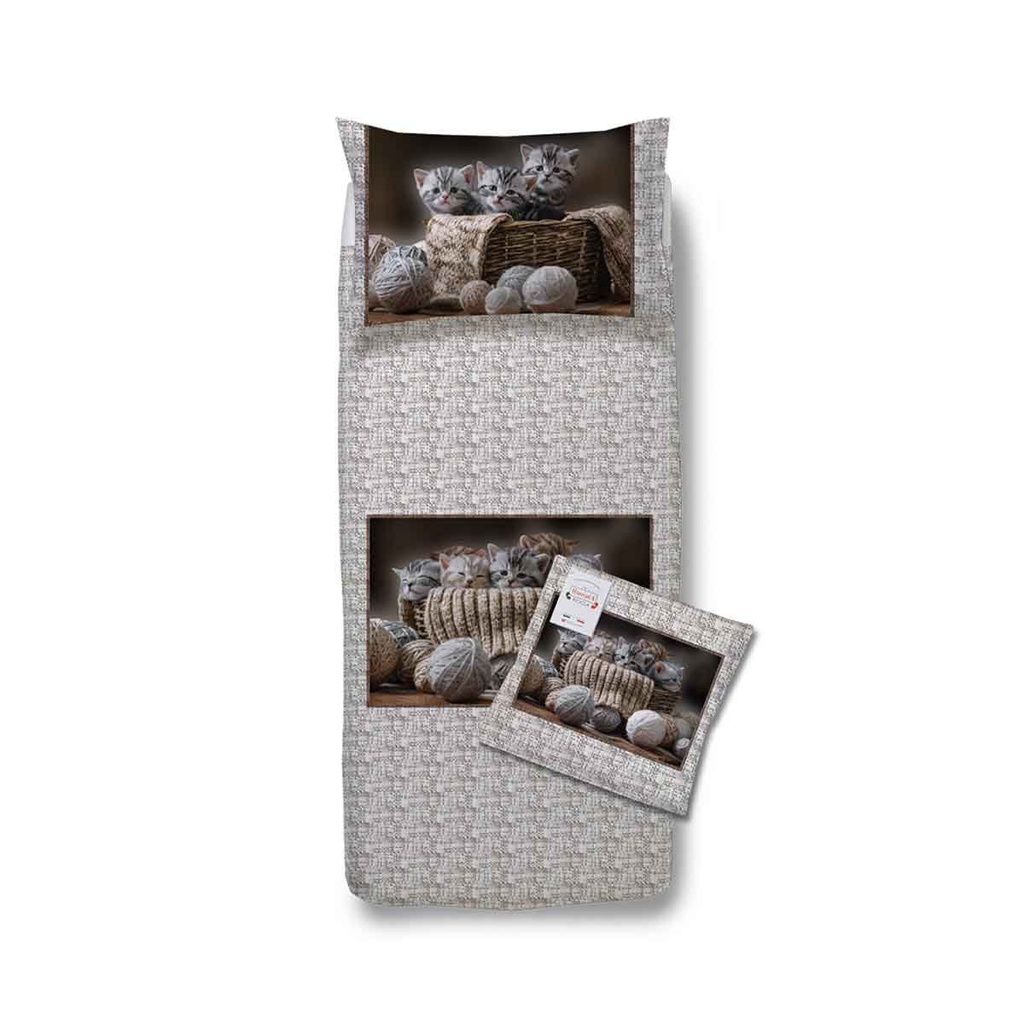 Parure Copripiumino - Gomitoli - Tela Cotone 150tc - Happidea - F1 071142610 - 2897
