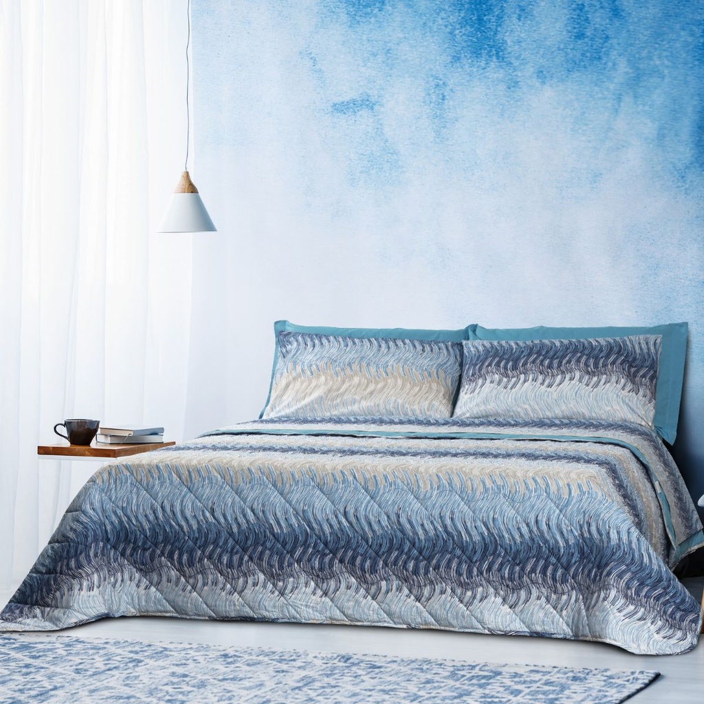 Quilt - Blu Bay - Tela Cotone 150tc - Happidea - F1 511176210 - 9864