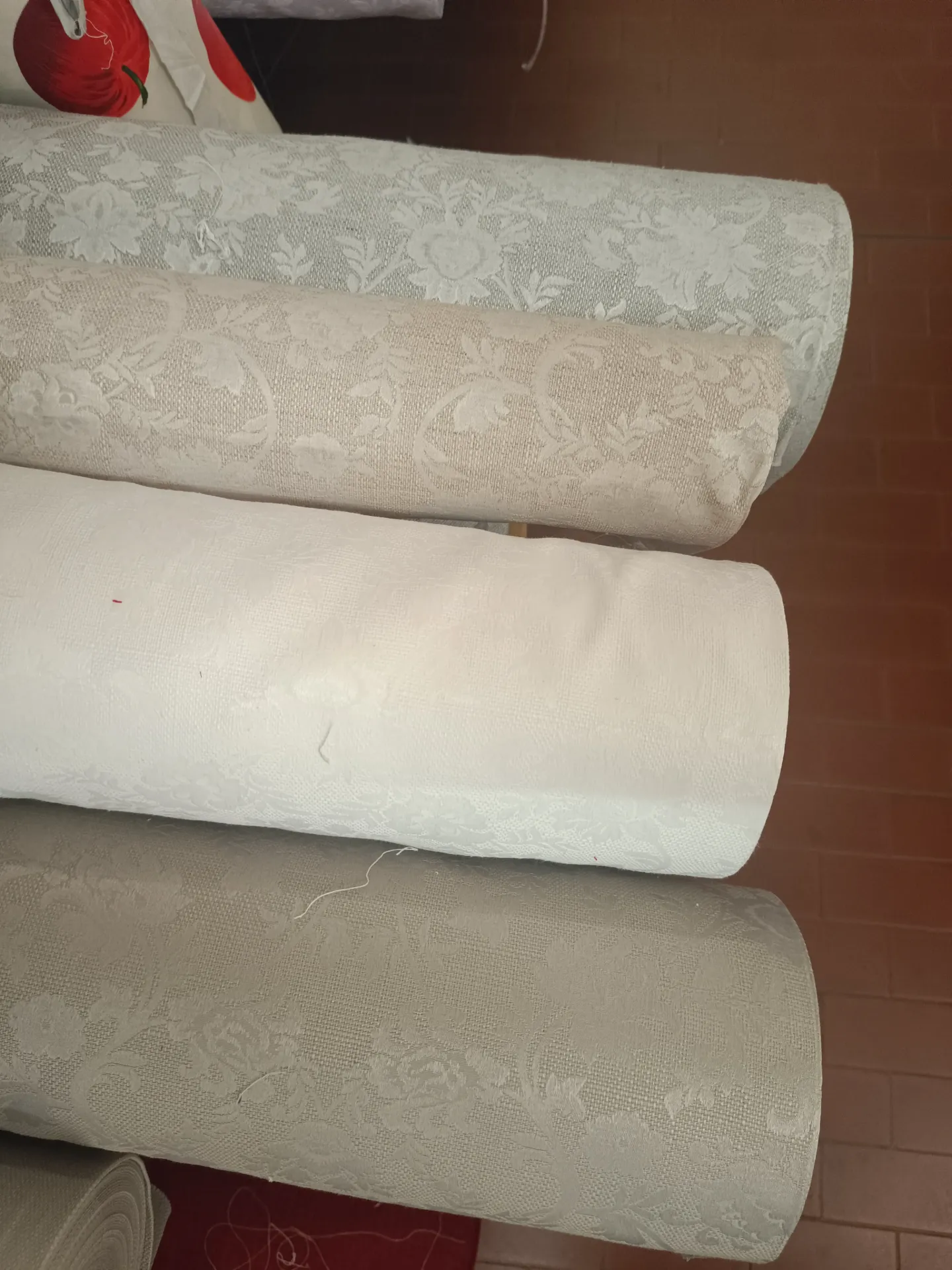 [2990000035827] Tessuto a Mt - Antilla Jacquard (Bianco)